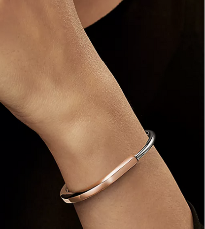 [Stellar jewels]LOCK BRACELET ROSE AND WHITE GOLD