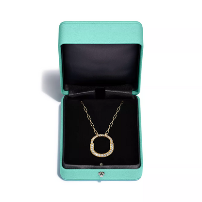 [Stellar jewels]LOCK NECKLACE MEDIUM PENDANT GOLD PAVED DIAMONDS