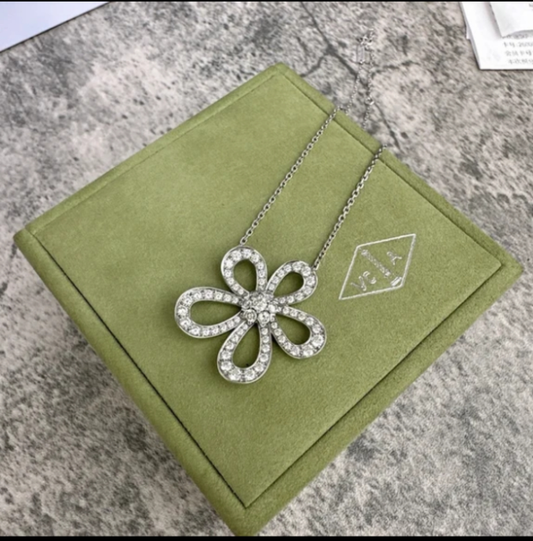 [Stellar Jewelry]Flowerlace Diamond Pavé NECKLACE
