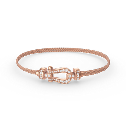 [Stellar Jewelry]FORCE SMALL HORSESHOE  DIAMOND CHAIN ROPE BRACELET