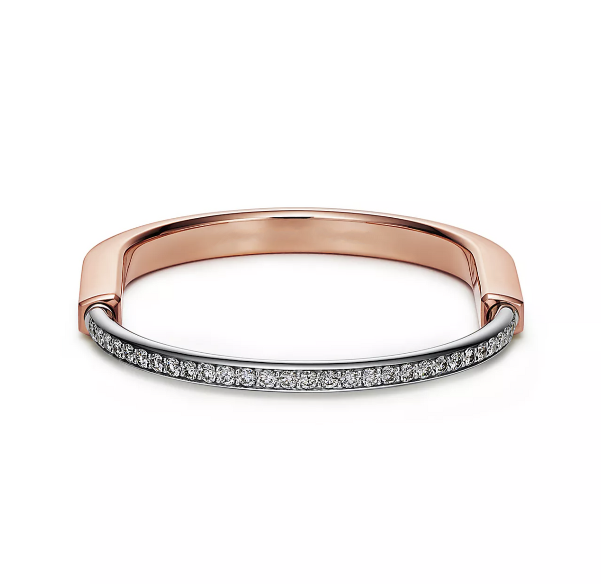[Stellar jewels]LOCK BRACELET ROSE AND WHITE GOLD DIAMOND