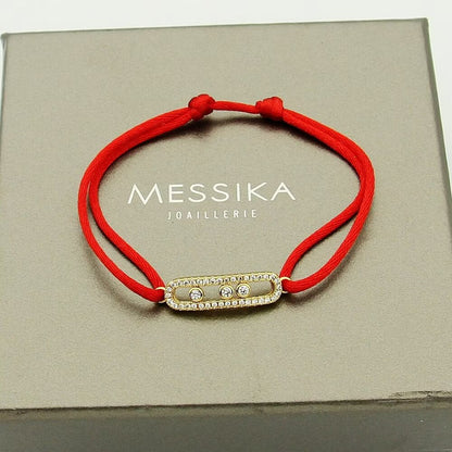 [Stellar Jewelry]Care(Medium-3.5mm) pink cord pavé bracelet