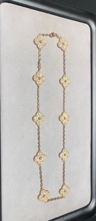 [Stellar Jewelry Jewelry]CLOVER 10 MOTIFS  Gold Diamond  NECKLACE