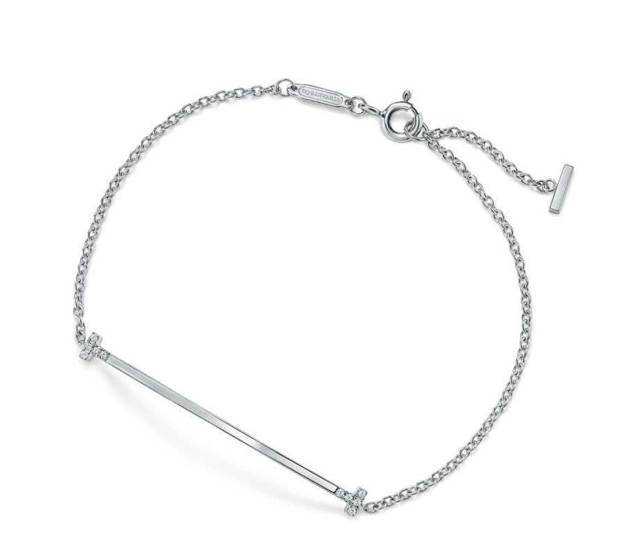 [Stellar Jewelry]Tiffany & Co. Tiffany T Smile Double T Diamond Link Bracelet