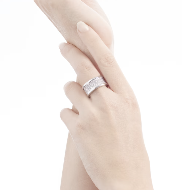 [Stellar Jewelry]ZERO 1 WITH PAVED DIAMONDS ON THE SPIRAL RING