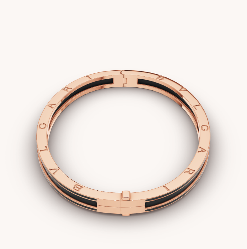 [Stellar Jewelry]ZERO 1 PINK GOLD WITH MATTE BLACK CERAMIC BRACELET