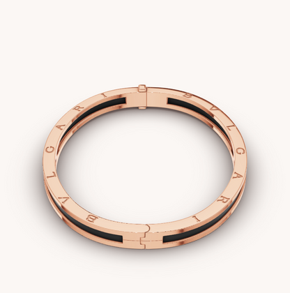 [Stellar Jewelry]ZERO 1 PINK GOLD WITH BLACK CERAMIC BRACELET