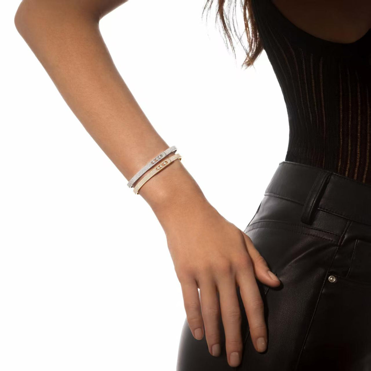 [Stellar Jewelry]Move Noa Full Pavé Diamond Bangle Bracelet