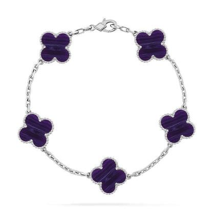 [Stellar Jewelry]CLOVER 5 MOTIF PURPLE STRIPES BRACELET COLLECTION