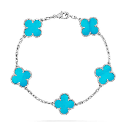 [Stellar Jewelry] CLOVER 5 MOTIF TURQUOISE BRACELET COLLECTION
