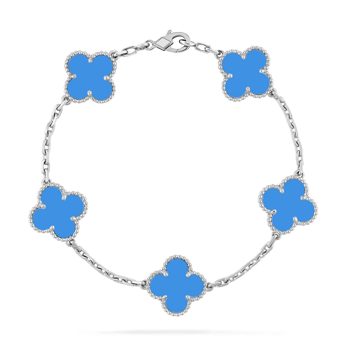[Stellar Jewelry] CLOVER 5 MOTIF BLUE AGATE BRACELET COLLECTION