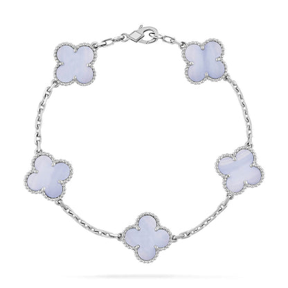 [Stellar Jewelry] CLOVER 5 MOTIF PURPLE CHALCEDONY BRACELET COLLECTION