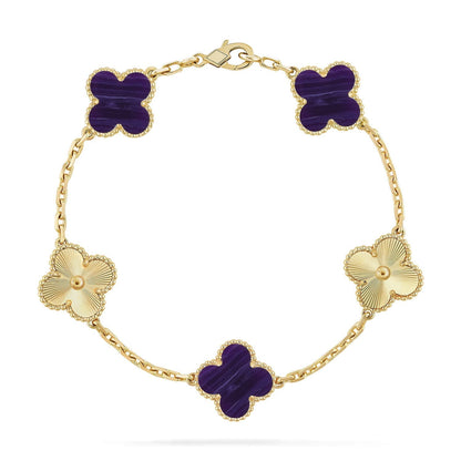 [Stellar Jewelry]CLOVER 5 MOTIF PURPLE STRIPES BRACELET COLLECTION
