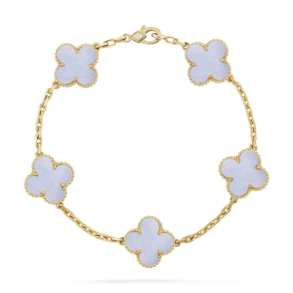[Stellar Jewelry] CLOVER 5 MOTIF PURPLE CHALCEDONY BRACELET COLLECTION