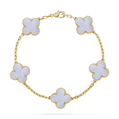 [Stellar Jewelry] CLOVER 5 MOTIF PURPLE CHALCEDONY BRACELET COLLECTION