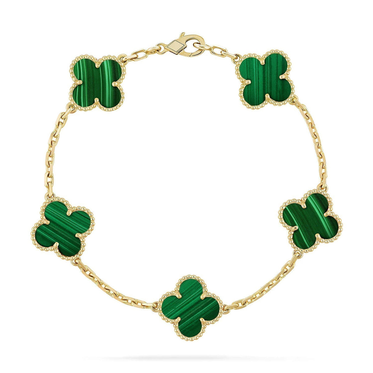 [Stellar Jewelry] CLOVER 5 MOTIF MALACHITE BRACELET COLLECTION