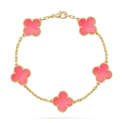 [Stellar Jewelry] CLOVER 5 MOTIFS  PINK MOP BRACELET COLLECTION