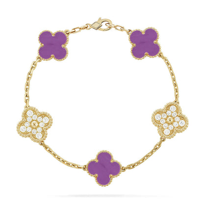 [Stellar Jewelry] CLOVER 5 MOTIF VIOLET BRACELET COLLECTION