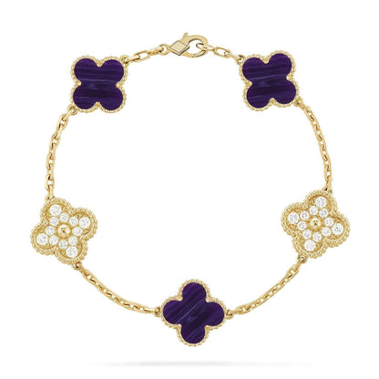 [Stellar Jewelry]CLOVER 5 MOTIF PURPLE STRIPES BRACELET COLLECTION