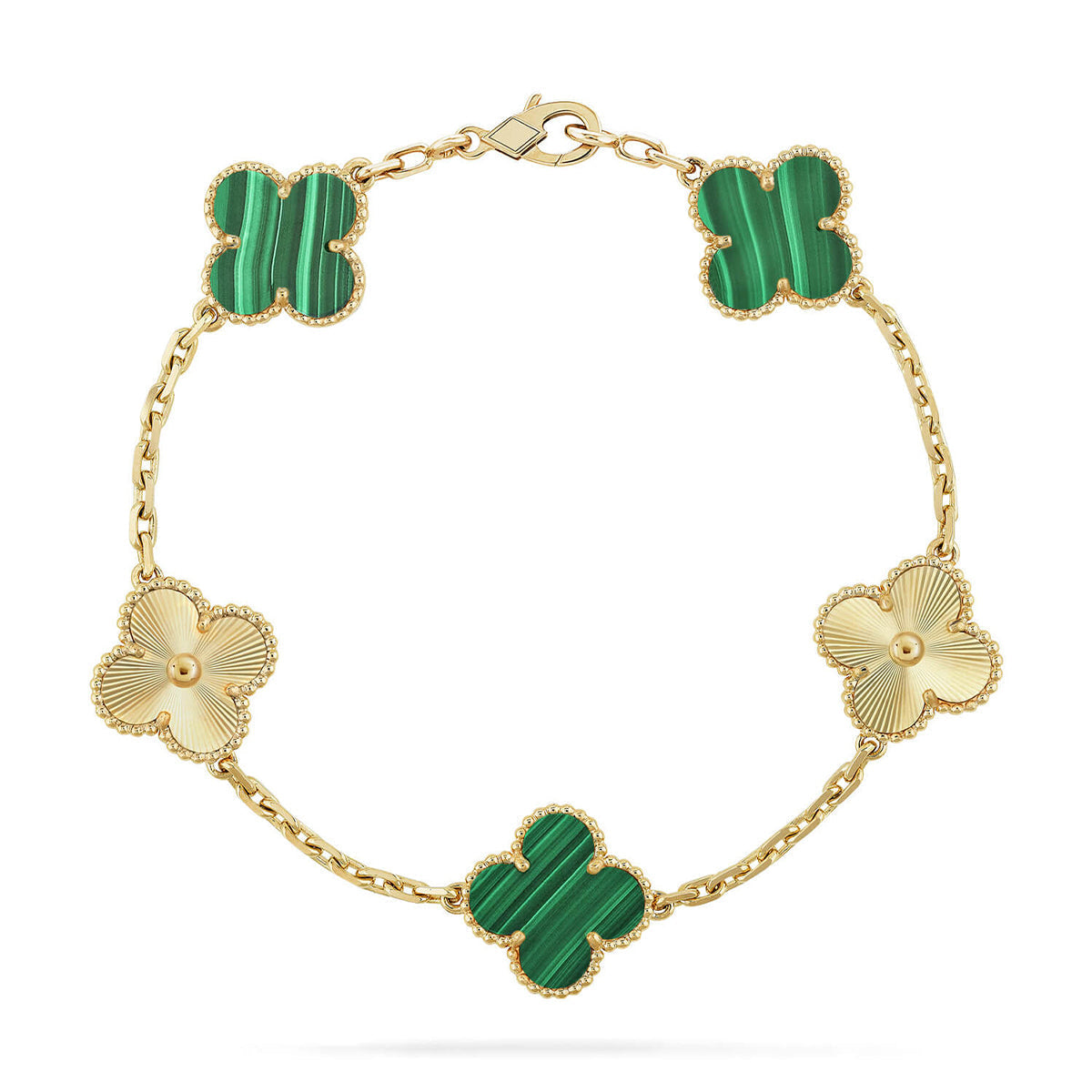 [Stellar Jewelry] CLOVER 5 MOTIF MALACHITE BRACELET COLLECTION