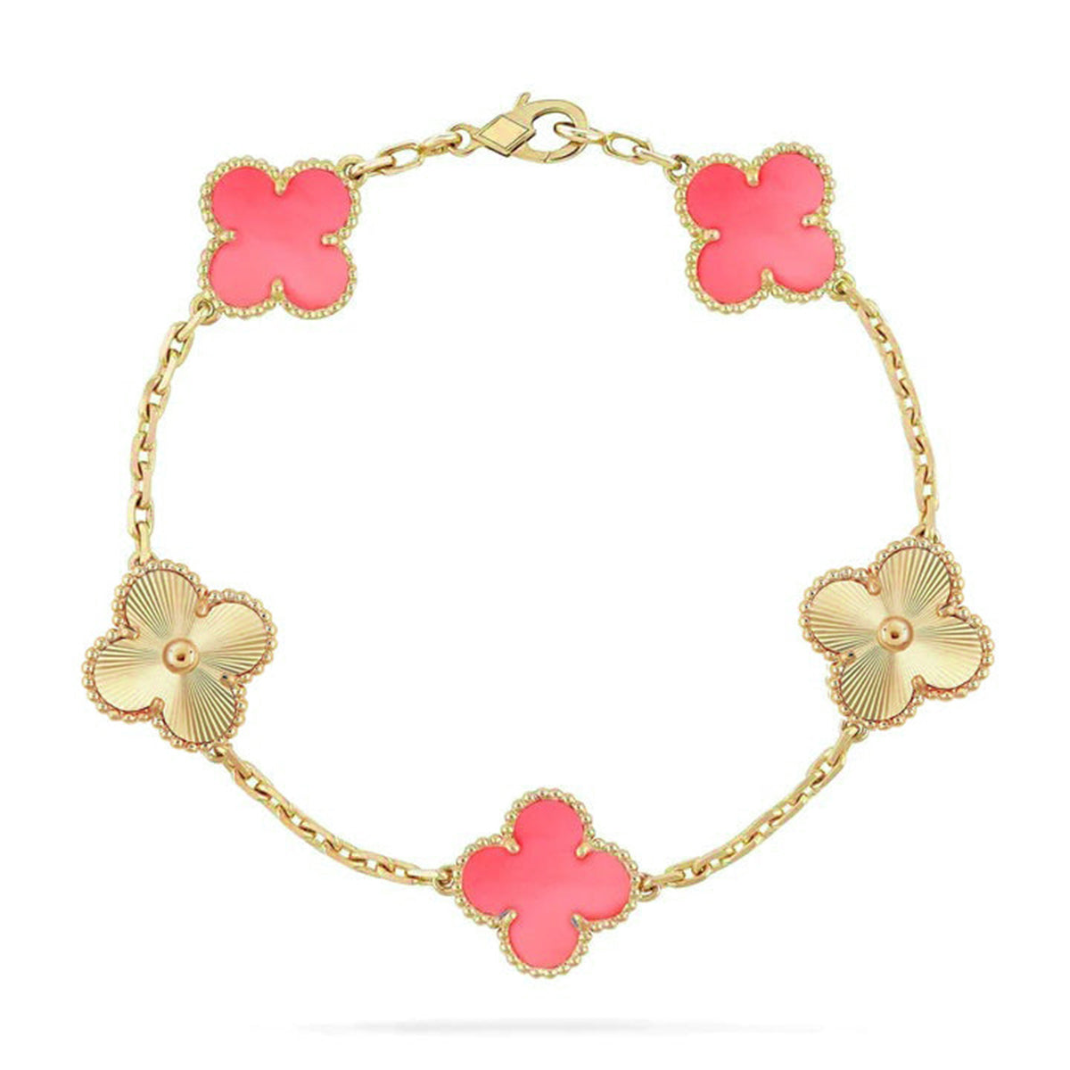[Stellar Jewelry] CLOVER 5 MOTIFS  PINK MOP BRACELET COLLECTION