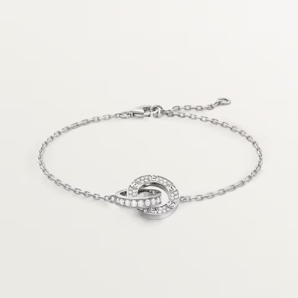 [Stellar Jewelry]LOVE DOUBLE RING FULL DIAMOND BRACELET