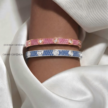 [Stellar Jewelry]2026 PAVE GEMSTONE LOVE BRACELET 6.1MM 10 DIAMONDS
