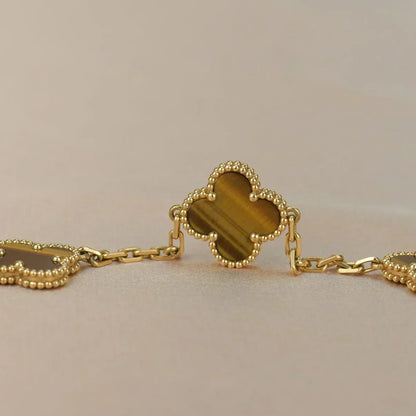 [Stellar Jewelry] CLOVER 5 MOTIFS TIGER EYE BRACELET COLLECTION