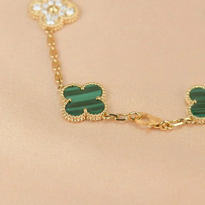 [Stellar Jewelry] CLOVER 5 MOTIF MALACHITE BRACELET COLLECTION