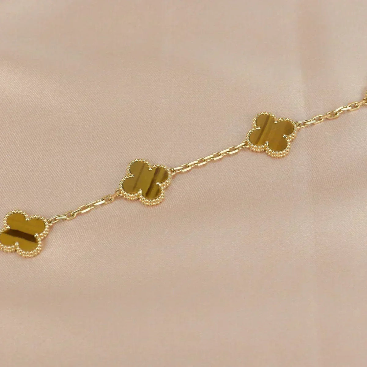 [Stellar Jewelry] CLOVER 5 MOTIFS TIGER EYE BRACELET COLLECTION