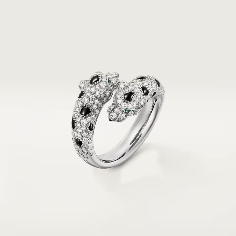 [Stellar Jewelry]PANTHERE DOUBLE HEADED FULL DIAMOND  RING