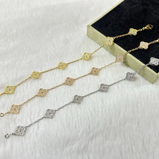 [Stellar Jewelry]CLOVER 6 MOTIF DIAMOND BRACELET