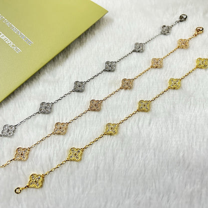 [Stellar Jewelry]CLOVER 6 MOTIF DIAMOND BRACELET