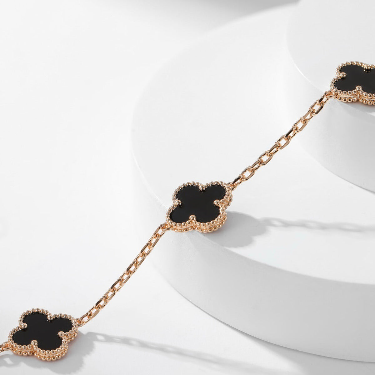 [Stellar Jewelry]CLOVER 10 MOTIFS ONYX NECKLACE