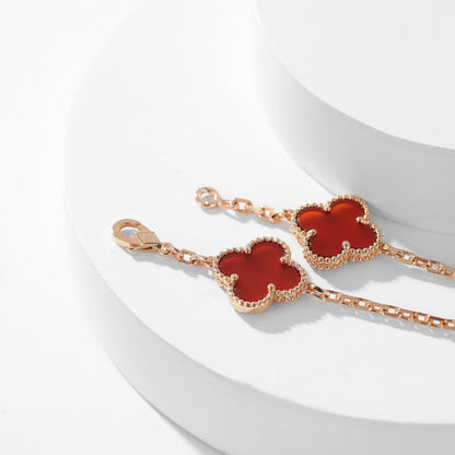 [Stellar Jewelry]CLOVER 10 MOTIFS CARNELIAN NECKLACE
