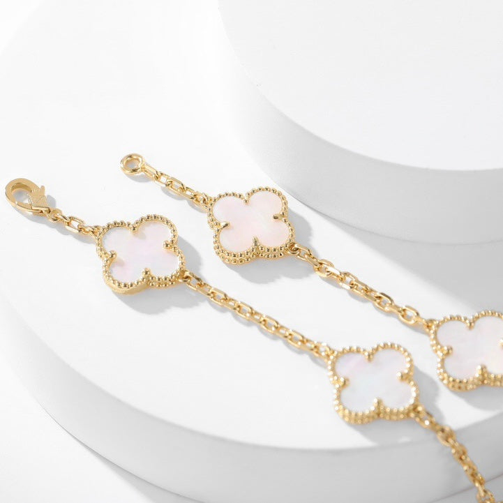 [Stellar Jewelry]CLOVER 10 MOTIFS WHITE MOTHER OF PEARL NECKLACE