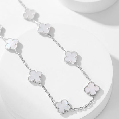 [Stellar Jewelry]CLOVER 10 MOTIFS WHITE MOTHER OF PEARL NECKLACE