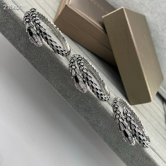 [Stellar Jewelry】NEW OBSIDIAN & DIAMOND SERPENT BRACELET