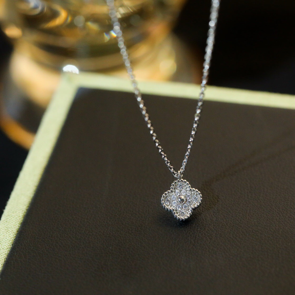 [Stellar Jewelry]CLOVER MINI 9.5MM PENDANT DIAMOND NECKLACE