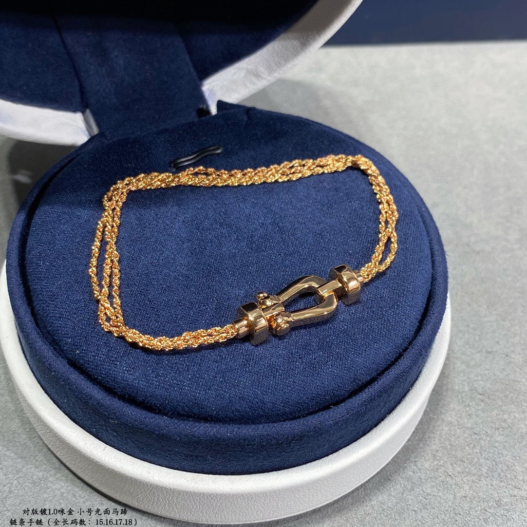 [Stellar Jewelry]FORCE SMALL HORSESHOE  DIAMOND CHAIN ROPE BRACELET