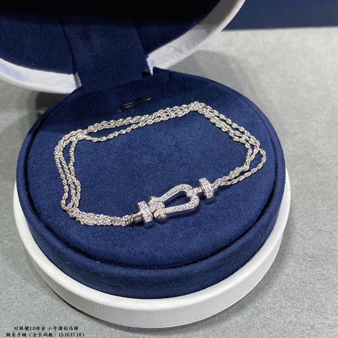 [Stellar Jewelry]FORCE SMALL HORSESHOE  DIAMOND CHAIN ROPE BRACELET
