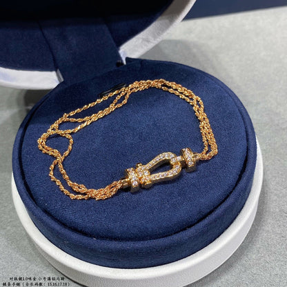 [Stellar Jewelry]FORCE SMALL HORSESHOE  DIAMOND CHAIN ROPE BRACELET