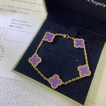 [Stellar Jewelry] CLOVER 5 MOTIF VIOLET BRACELET COLLECTION