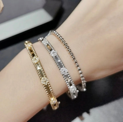 [Stellar Jewelry]CLOVER BRACELET 4MM DIAMONDS
