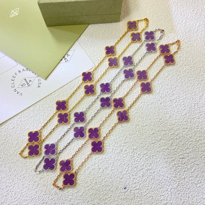 [Stellar Jewelry Jewelry]CLOVER 10 MOTIFS  PURPLE VIOLET  NECKLACE