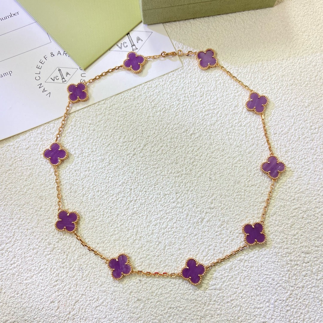[Stellar Jewelry Jewelry]CLOVER 10 MOTIFS  PURPLE VIOLET  NECKLACE