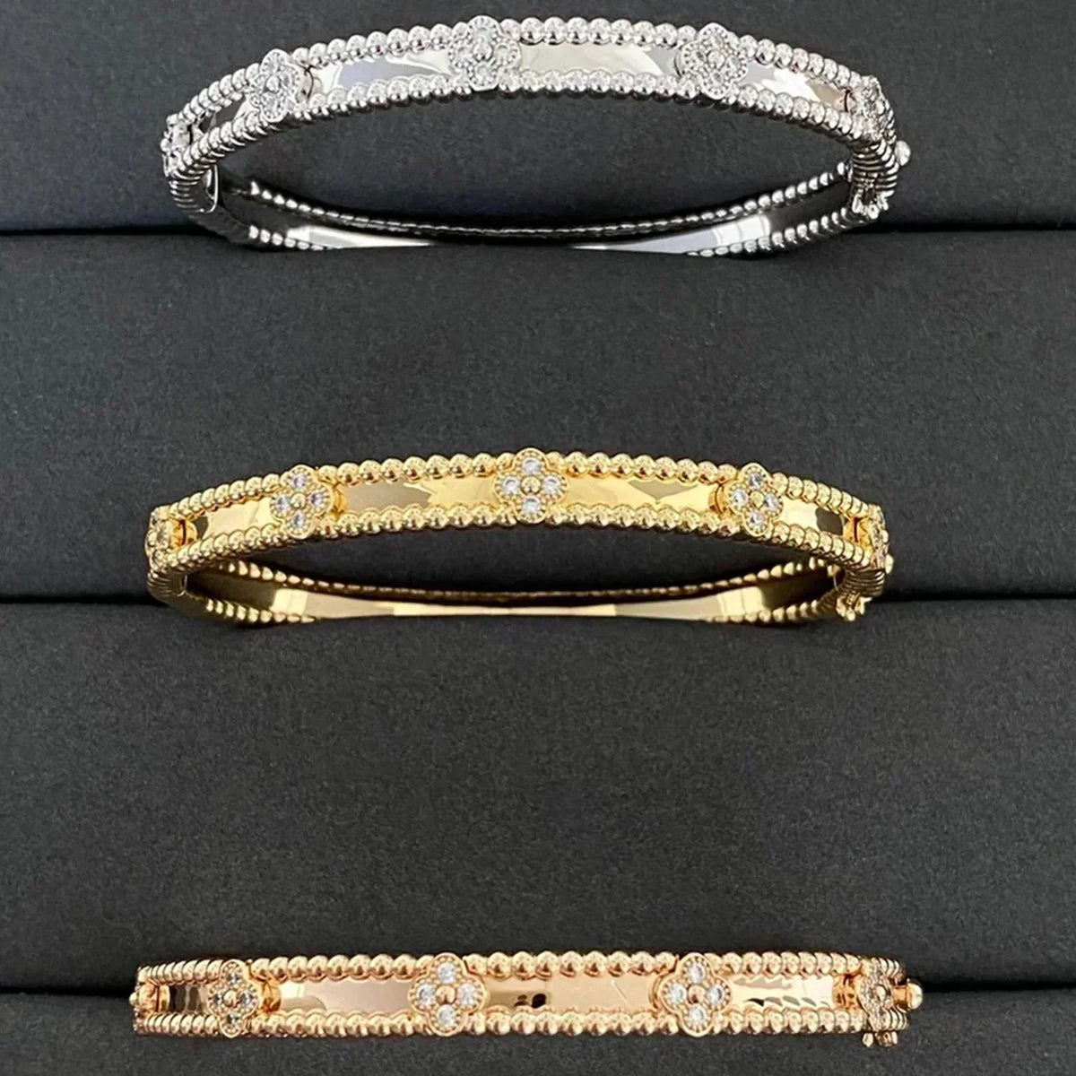 [Stellar Jewelry]CLOVER BRACELET 4MM DIAMONDS