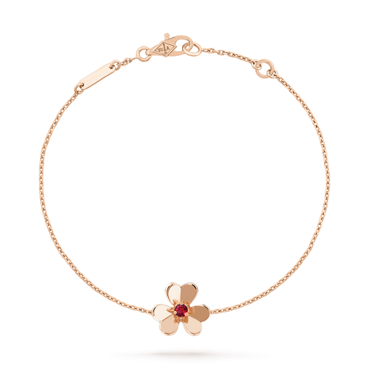 [Stellar Jewelry]FRIVOLE GOLD FLOWER PINK MALACHITE BRACELET