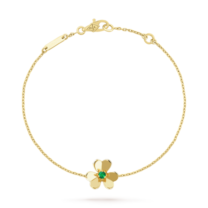 [Stellar Jewelry]FRIVOLE GOLD FLOWER PINK MALACHITE BRACELET