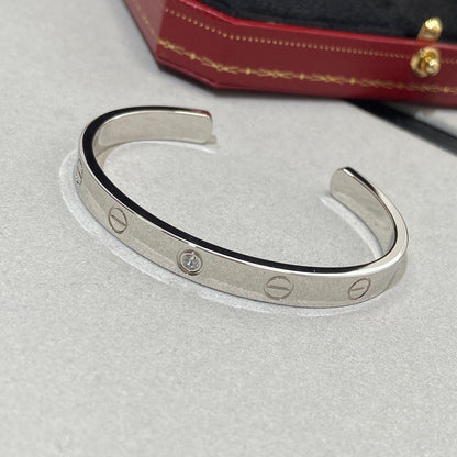 [Stellar Jewelry]LOVE BRACELET 6.1MM 1 DIAMOND OPEN CUFF